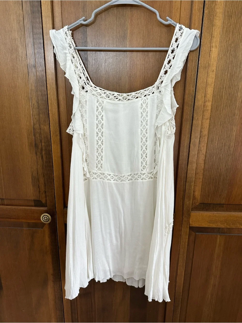 Free People Women’s White Crochet Trim Dress